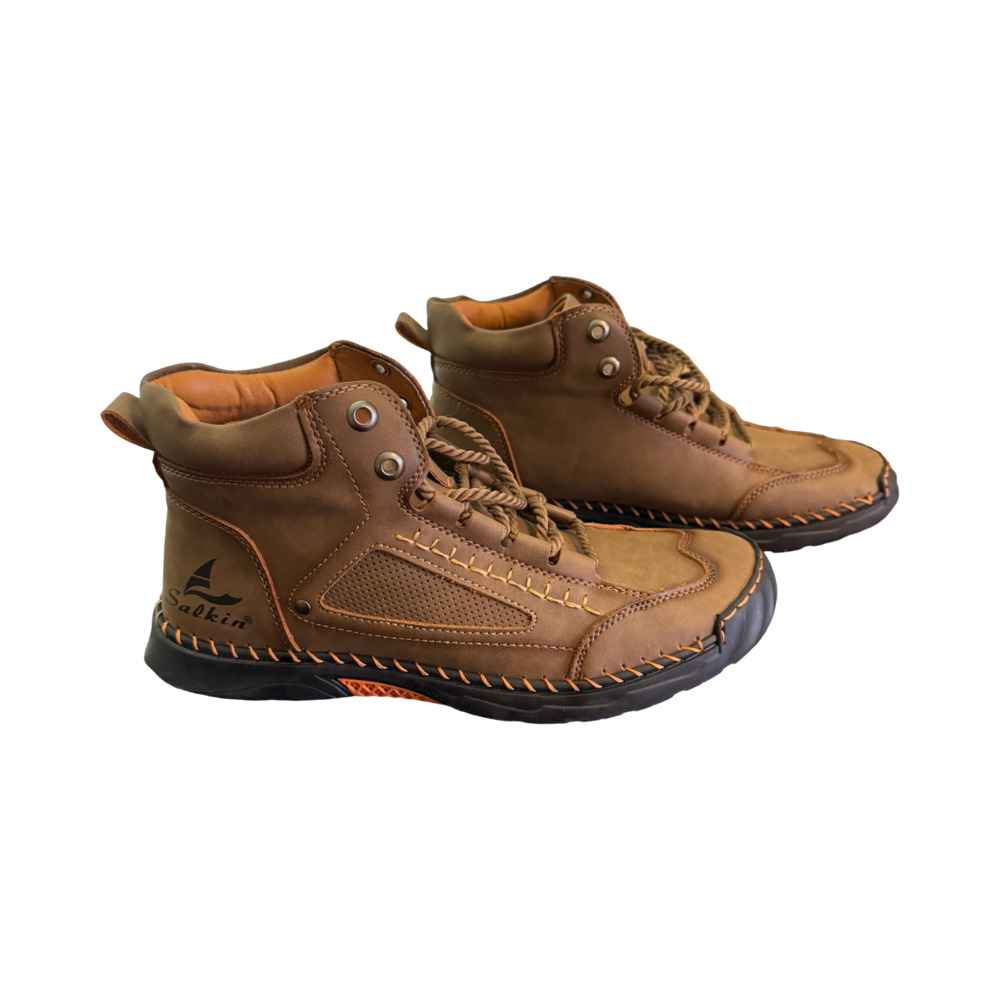 Salkin Genuine Leather High-Top Lace-Up Boots